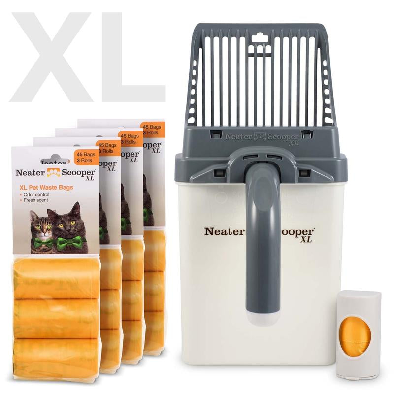 Neater Pets Neater Scooper XL, Scoop-To-Bag Cat Litter Scoop, No-Mess, Less Dust, Includes Bags & Dispenser