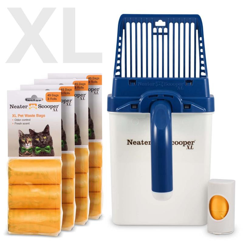 Neater Pets Neater Scooper XL, Scoop-To-Bag Cat Litter Scoop, No-Mess, Less Dust, Includes Bags & Dispenser
