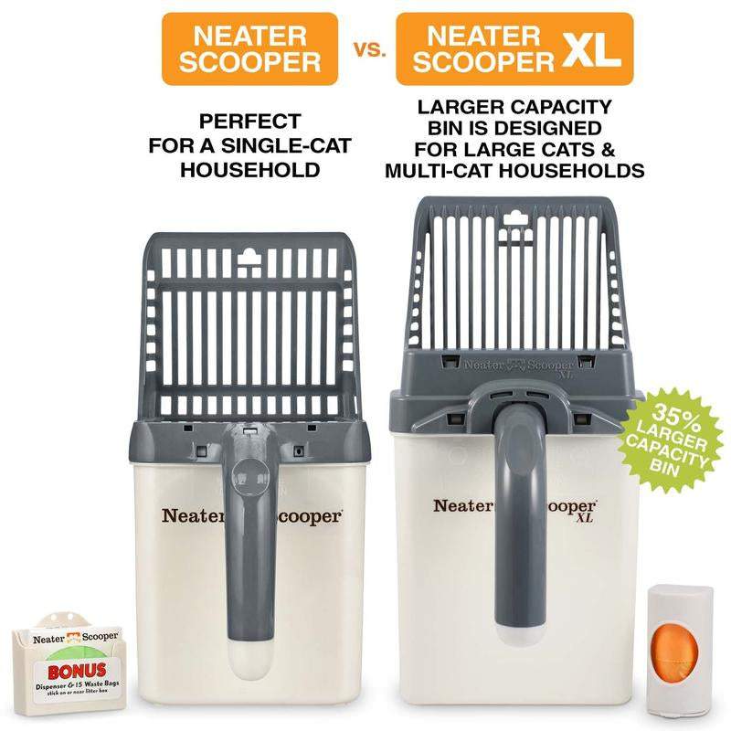 Neater Pets Neater Scooper XL, Scoop-To-Bag Cat Litter Scoop, No-Mess, Less Dust, Includes Bags & Dispenser