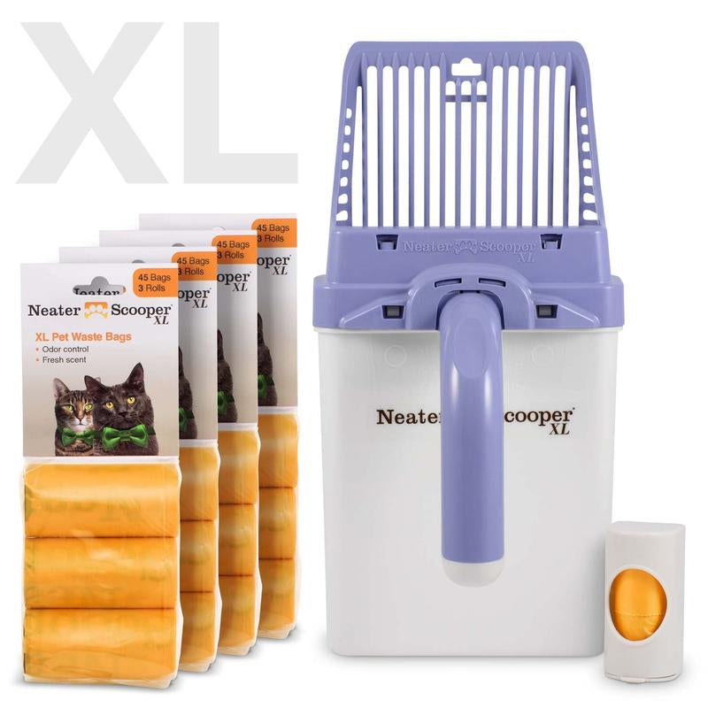 Neater Pets Neater Scooper XL, Scoop-To-Bag Cat Litter Scoop, No-Mess, Less Dust, Includes Bags & Dispenser