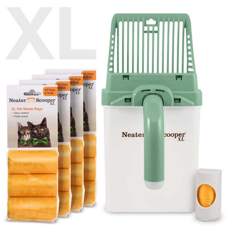Neater Pets Neater Scooper XL, Scoop-To-Bag Cat Litter Scoop, No-Mess, Less Dust, Includes Bags & Dispenser