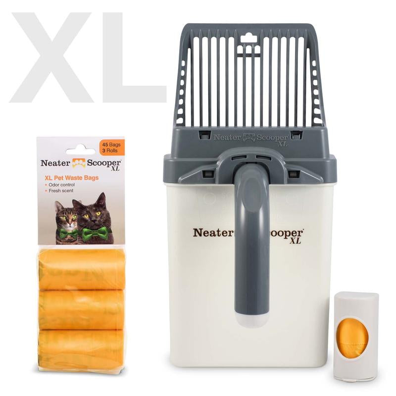 Neater Pets Neater Scooper XL, Scoop-To-Bag Cat Litter Scoop, No-Mess, Less Dust, Includes Bags & Dispenser