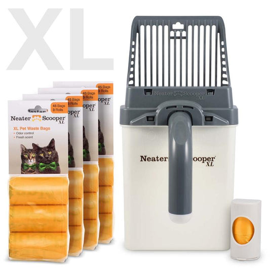 Neater Pets Neater Scooper XL, Scoop-To-Bag Cat Litter Scoop, No-Mess, Less Dust, Includes Bags & Dispenser